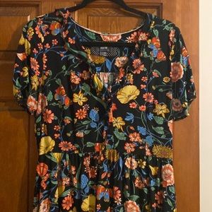 Beautiful black floral Anthropologie dress! Size 12. Perfect for work, school!